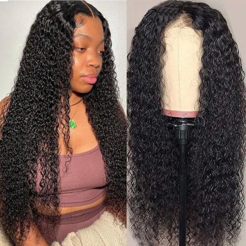 Curly Human Hair Lace Frontal Wig 4x4 Glueless Lace Closure Wig Kinky Curly Lace Front Wig Prelucked Remy HD Lace Frontal Wig