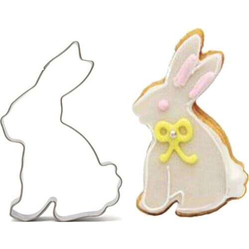 Easter Rabbit Cookies Cutter Mold Stainless Baking Cake Decorating Tools Happy