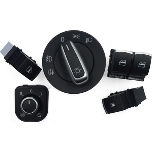 Window Mirror Headlight Fuel Control Switch For VW Passat B6 Golf MK5 6 R32 GTI MK5 Rabbit Tiguan 5K3959857 1KD959833 5ND941431A