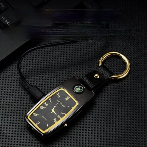 Personalized Car Keychain Watch Heating Wire Lighter Multifunctional Rechargeable Cigarette Lighter Exquisite Gift for Men