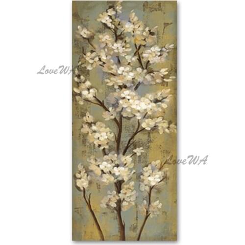 100% Hand Painted Plum Flowers Picture Art Oil Painting No Frame Canvas Wall Art Decorative Items Wall Hangings Fine Artwork