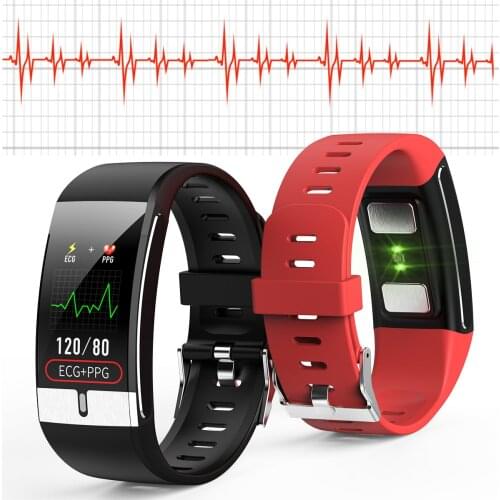 E66 Thermometer ECG+PPG Heart Rate Blood Pressure Oxygen Monitor IP68 Waterproof USB Charging Smart Watch