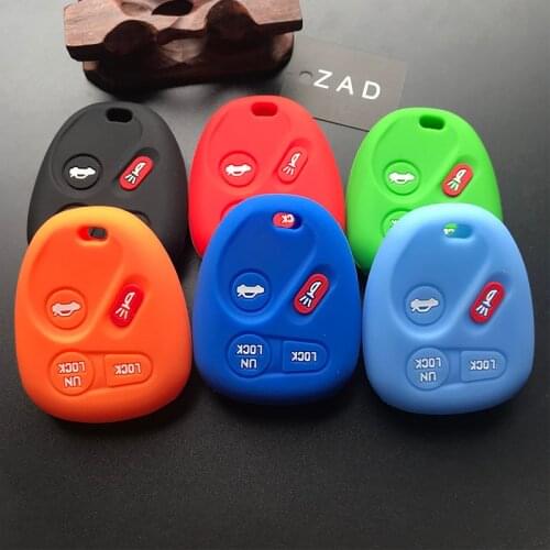 ZAD Silicone rubber car key cover case For Chevrolet Impala Blazer Corvette Malibu Monte Carlo 4 button key-styling fob set