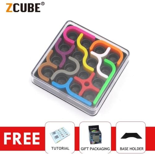 ZCUBE Creative 3D Intelligence 3x3x3 Mini Snake Puzzle Crazy Curve Games Geometric Line Matrix Puzzle Toys For Children Learning