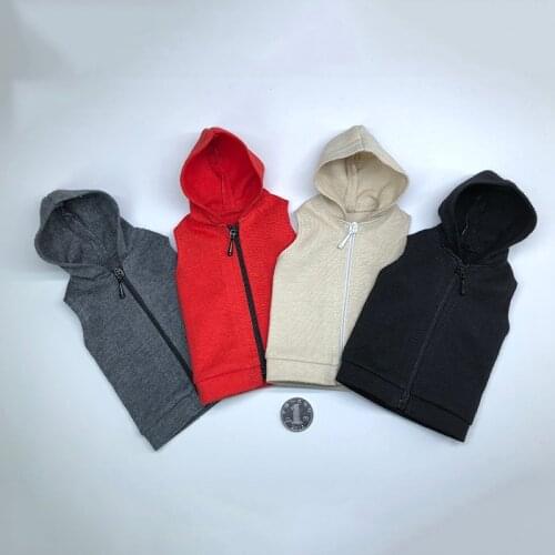 In Stock 1/6 Male Figure Clothes Accessory Sports Hoodie Male Figure Clothes Soldier Sports Hoodie Sleeveless for 12'' Body