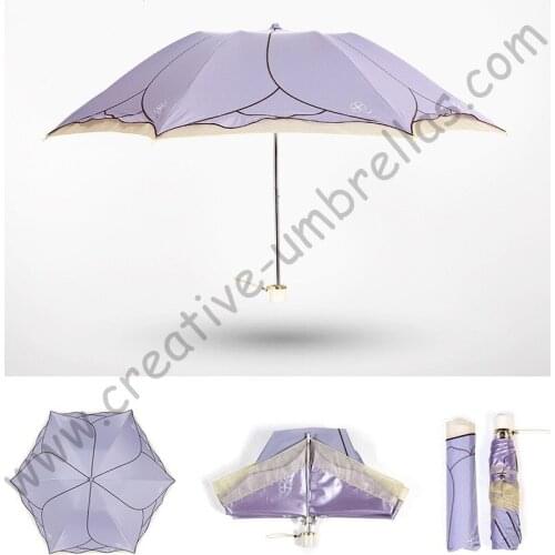 3pcs/lot colour option ladies' summer lotus leaf rose flower folding umbrella pink purple khaki Anti-UV embroidery parasol