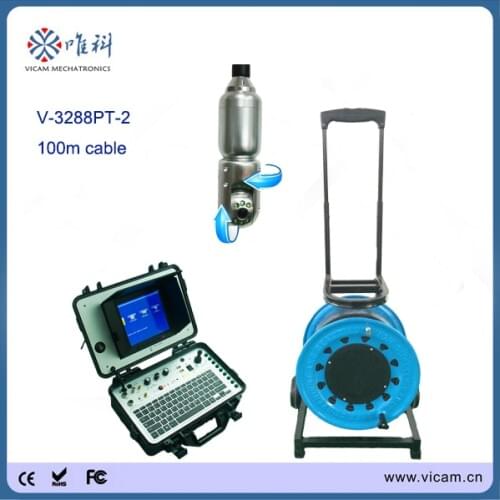 360 degree 100m cable rotation underwater camera drain pipe cctv inspection camera V8-3288PT-2