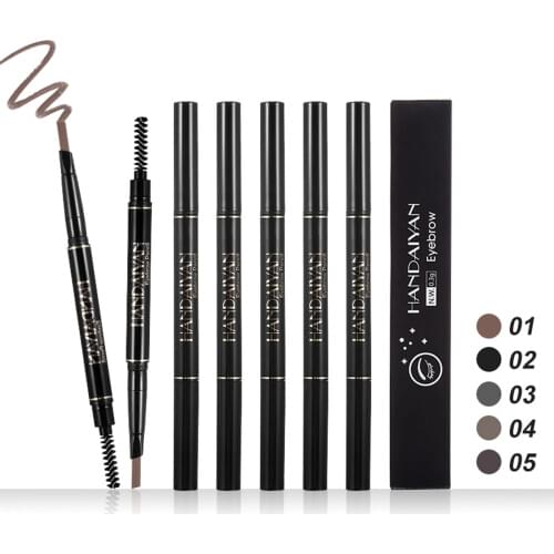 5 Colors Eyebrow Pencil Natural Waterproof Lasting Rotating Automatic Eyeliner Eye Brow Pencil+Brush Beauty Cosmetic Tool