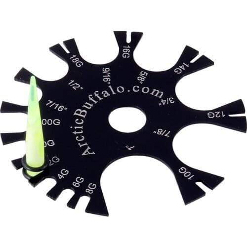 1Pc Acrylic 18g to 1" Gauge Wheel Tool Measure size for Body Piercing Measurement Tester Ruler Gauge Diameter Tools welry