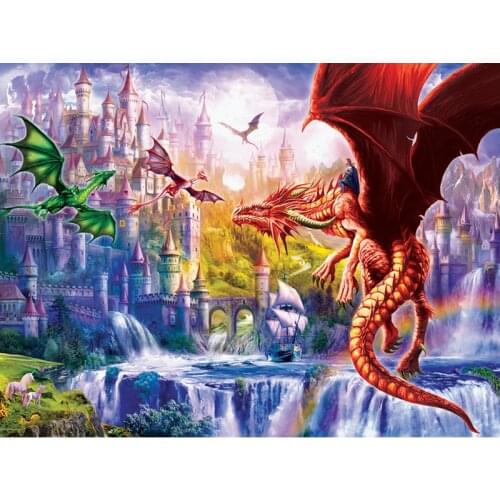 DIY Diamond Embroidery Diamond Painting Dragons Cross Stitch Full Rhinestone Diamond Mosaic Diamond setting Home Decoration