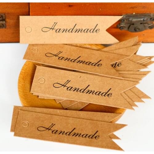 500pcs Kraft Paper Gift Label Tags Thank You Handmade Hang Tag For DIY Wedding New Year Decoration DIY Crafts Clothes Price Tag