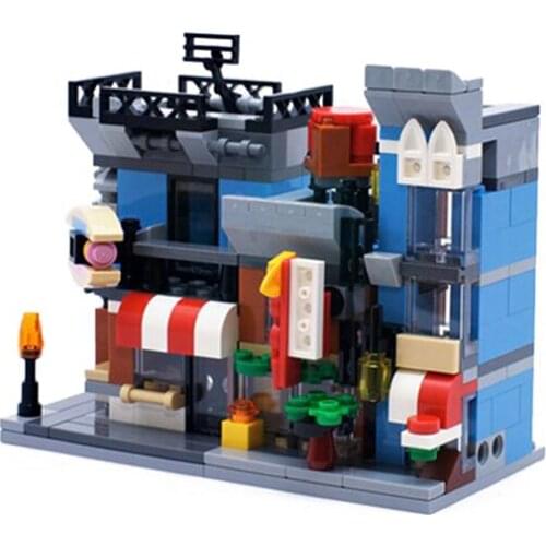 Mini City Street Scene Detective Room House Building Blocks Modular Construction Block Model MOC Toys For Kids Children Gift