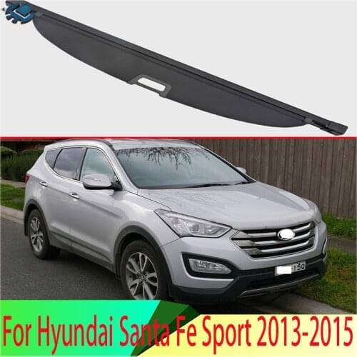For Hyundai Santa Fe Sport 2013-2015 Aluminum+Canvas Rear Cargo Cover privacy Trunk Screen Security Shield shade Accessories