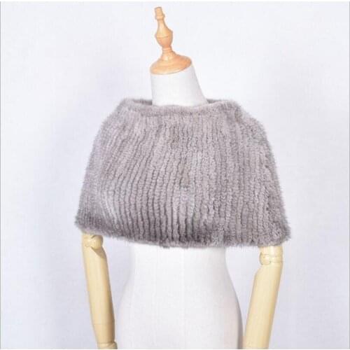 Elastic women wrap of real mink fur poncho womens scarves for ladies luxury warm knitted scarf S09