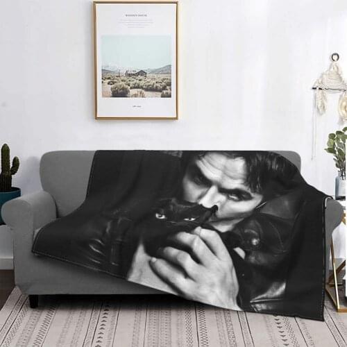 Ian Somerhalder Blankets Fleece Print Actor Model Multifunction Ultra-Soft Throw Blanket for Sofa Travel Bedding Throws