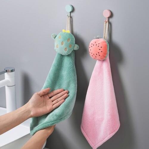 Fruits Hand Towel Children Microfiber Hand Dry Towel For Soft Plush Fabric Absorbent Hang Towel Kitchen Bathroom Use