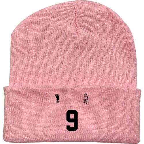 Haikyuu!! Shoyo Hinata Tobio Kageyama NO 9 10 11 12 Hip Hop Warm Knitted Masked Hat Brimless Pullover Cap Headgear Helmet