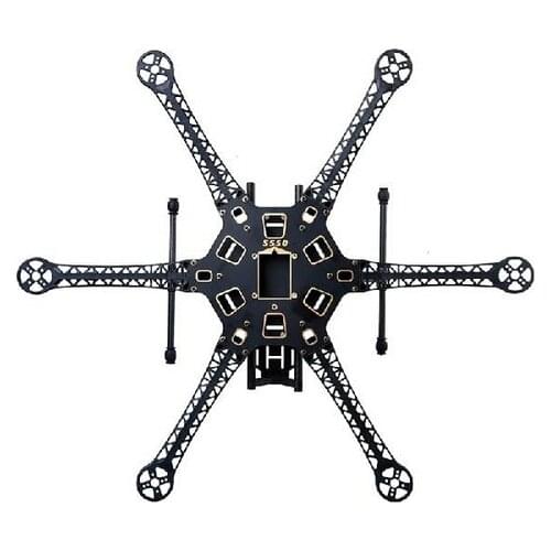 HMF S550 PCB Hexacopter FPV Aircraft Frame w/ HML 650 Carbon Fiber Quick Install Retractable Folding Landing Gear Skid legs