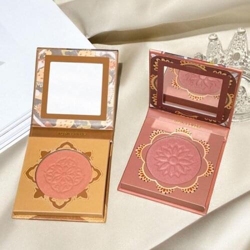 Monochromatic Red Blusher Cosmetics Face Pressed Makeup Palette Blusher Natural Face Pigment Cheek Powder Makeup Tools TSLM1
