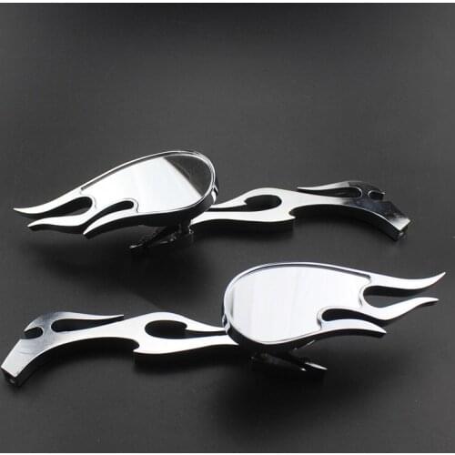 Motorcycle Mini Flame Rear View Mirror 8mm 10mm For Harley Dyna Honda Yamaha Suzuki Kawasaki Chopper Bobber Touring