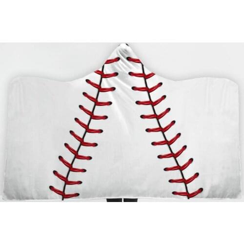 New baseball new Oversized Soccer Pattern Hooded Sherpa Blanket Soft Printed American Football Fans Cloak 150cmX130cmCHILD