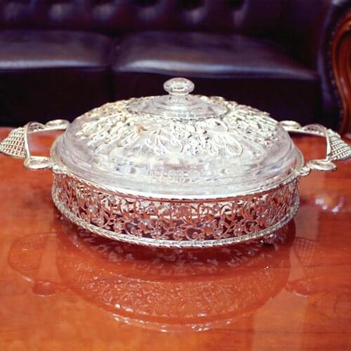 New European-style dried fruits with candy tray covered with lattice Creative melon seeds snack dried fruits fruit wedding candy