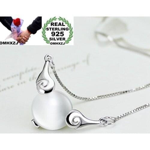 OMHXZJ Wholesale European Fashion Woman Girl Party Wedding Gift Wing Opal 925 Sterling Silver Pendant Necklace NA13