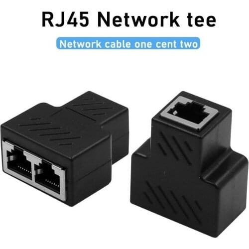 1 To 2 Ways RJ45 Female Splitter LAN Ethernet Network Cable Double Connector Adapter Ports Coupler For Laptop Docking Stations