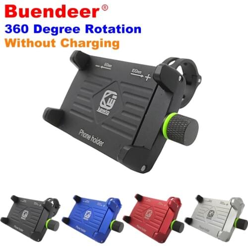 Buendeer Motorcycle Bike GPS Navigation Metal Mount Bracket Phone Stands 360 Degree Rotatable For 4-6.5 Inch Mobile Phone Holder