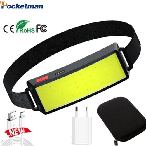Portable 10000 Lumen COB LED Headlamp Built-in Battery Headlight USB Rechargeable Head Lamp Waterproof Head Front Bicycle Light