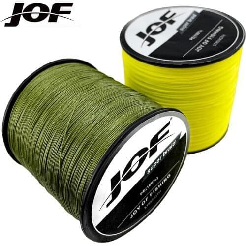 JOF 300M 500M 100M Strong PE Fishing Line 4 Strands Braided Multifilament Durable Fishing Line Pesca