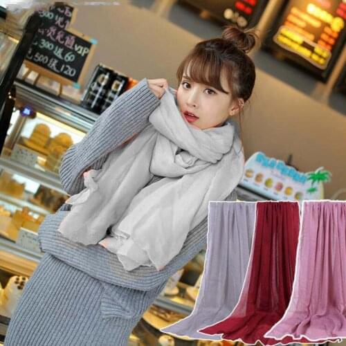 Simple Cotton Linen Scarf Solid Colorful Silk Fashion Scarf for Women Gift Autumn Winter Scarves Lady Wrap Scarf Wholesale