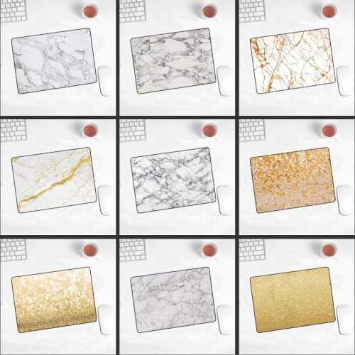 XGZ Promotional Game Mouse Pad Small Powder Gold White Stripe Marble 220X180X2MM Comfortable Minimalist Design Speed Mousepad