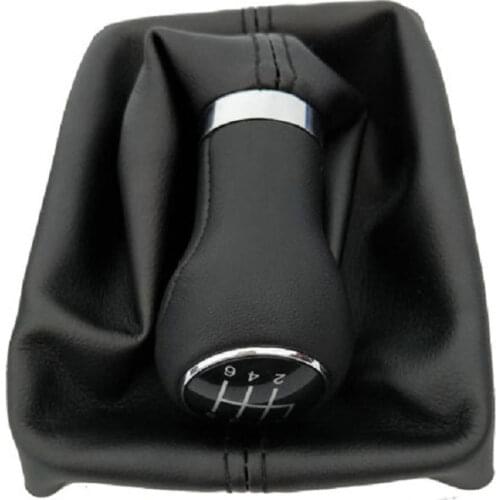 5 Gear 6 Speed Car Shift Gear Knob With Real Leather Knob For Audi A6 C6 (2004-2012) A4 S4 B8 8K A5 8T 8F Q5 8R 2007-2015