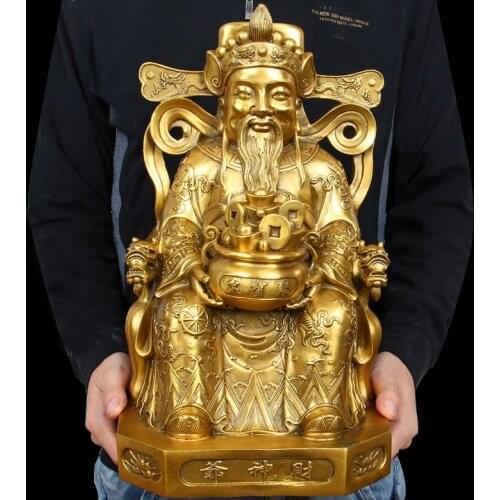 Large# 2020 SHOP Store company home efficacious Protection-Money Drawing Martial god of wealth" CAISHEN "BRASS statue