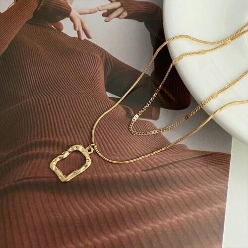 Titanium Stainsteel steel New fashion jewelry 2 layer square choker snake necklace nice gift for women girl