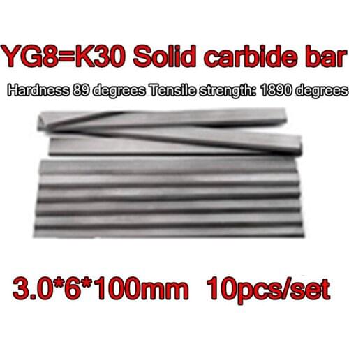 3.0x6x100mm 10pcs/set YG8=K30 Solid carbide bar Turning tool Hardness 89 degrees Tensile strength: 1890 degrees