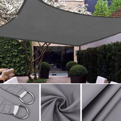 Waterproof Oxford Gray Square Rectangle Shade Sail Garden Terrace Canopy Swimming Sun Shade Outdoor Camping Yard Sail Shelter