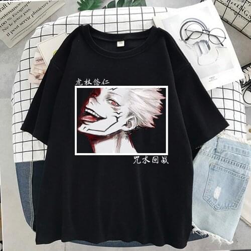 Jujutsu Kaisen Itadori Yuji T Shirt Men Summer Tops Graphic Tees Cool Unisex T-shirt Female
