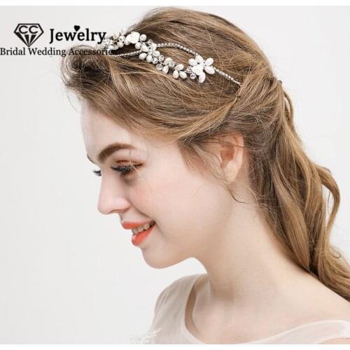 CC Trendy Headbands Wedding Accessories for Women Engagement Hair Ornaments Pearl Hairbands Luxury Jewelry 100% Handmade HS129