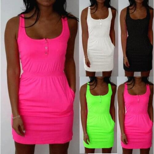 2021 new national style women Fluorescent color waist elastic band dress