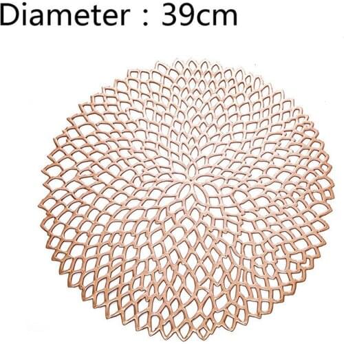 Gilding Round Coaster Insulation Table Mats Pads Plastic Table Placemat Non-slip Mats Coffee Tea Place Mats Kitchen Decoration