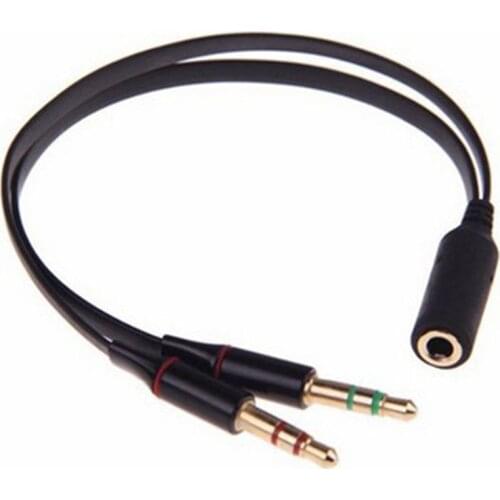 1 Female To 2 Male Connected Splitter 3.5mm Female To 2 Male Y Splitter Aux Audio Cable PC Headphone Earphone Mic Jack Adapter