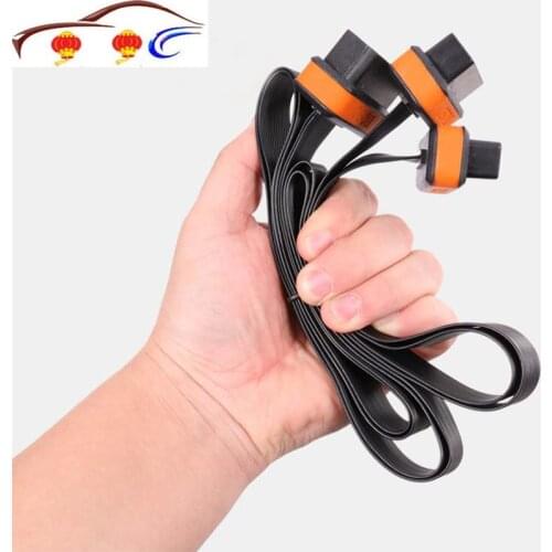 1M Flat Ultra Thin As Noodles OBD2 Splitter Cable For ELM327 16Pin Male To Dual Female Y Splitter Elbow Extension Connector