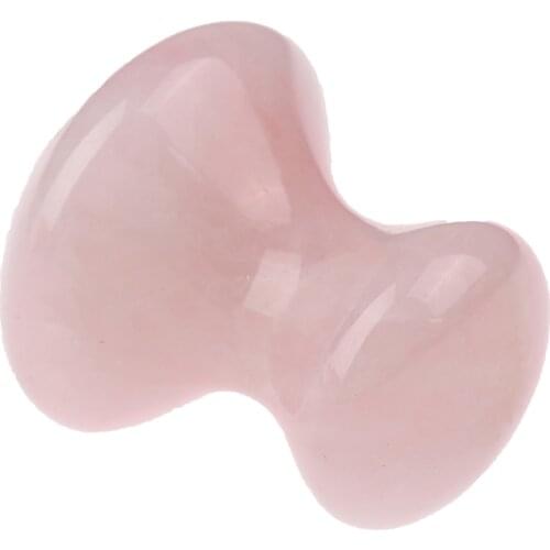 Natural Rose Quartz Mushroom Facial Back Foot Acupuncture Massage Scraper SPA Therapy Jade Board Face Massager Gua Sha Tool 1PCS