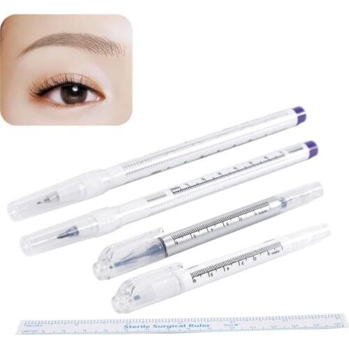 1pcs disposable sterilized package with ruler Medical Surgery permanent makeup body Tattoo Piercing Scribe skin marker