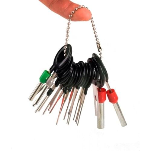 18pcs Auto Car Plug Circuit Board Wire Harness Terminal Extraction Disassembled Crimp Pin Back Needle Remove Tool Kit