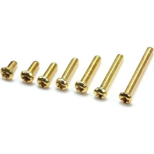 20pcs M2 *4/5/6/8/10/12/16 mm Brass Cross Recessed Pan Head PM Screws Phillips Screws