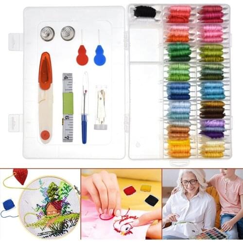 50 Colors Embroidery Thread Starter Kit Cross Stitch Craft Sewing Tools Set Craft DIY Bracelet Braided Supplies