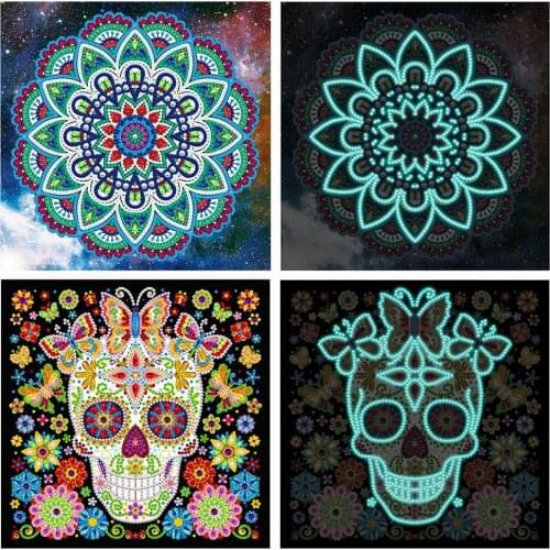 Hucan 5D DIY Diamond Embroidery Luminous Special Shaped Diamond Painting Home Decor